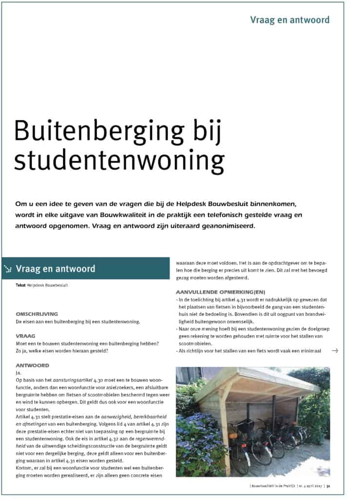 Buitenberging bij studentenwoning