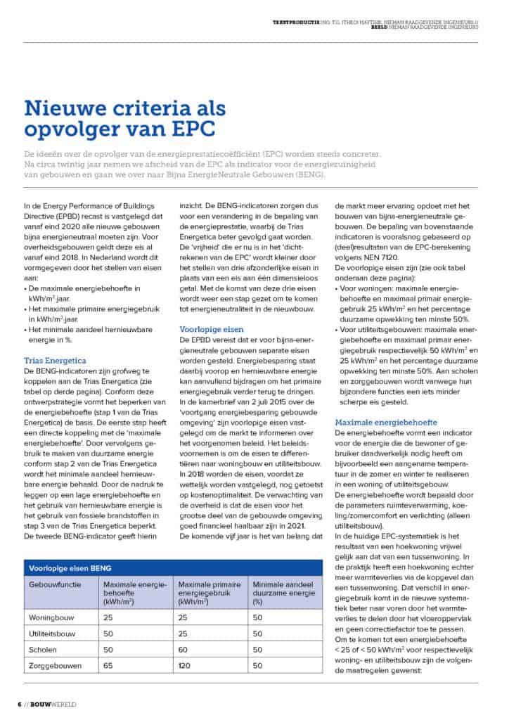 Nieuwe criteria als opvolger van EPC_1